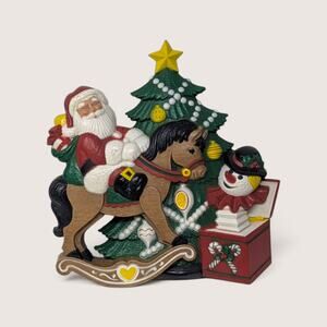 Vintage Burwood Santa Toys Wall Hanging Christmas Decor